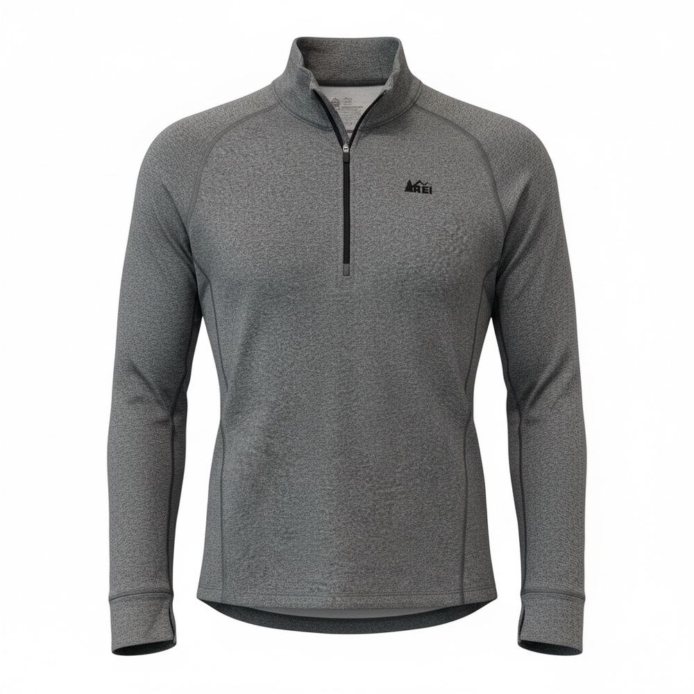 REI grey quarter zip pullover, large